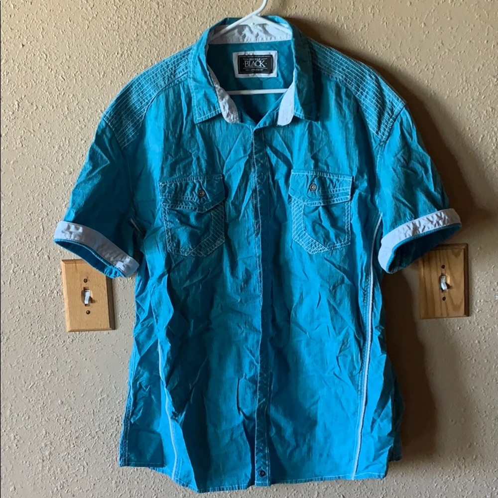 Buckle Black Athletic Fit Button Up